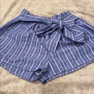 Blue and white stripped shorts
